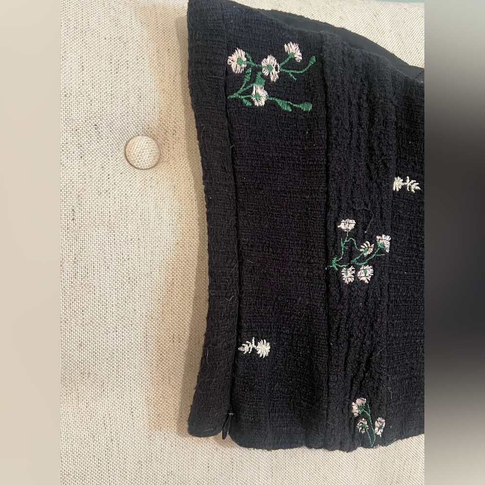 Zara embroidered corset bustier black | SZ XS | zipper Closure |Great Condition - Picture 3 of 9